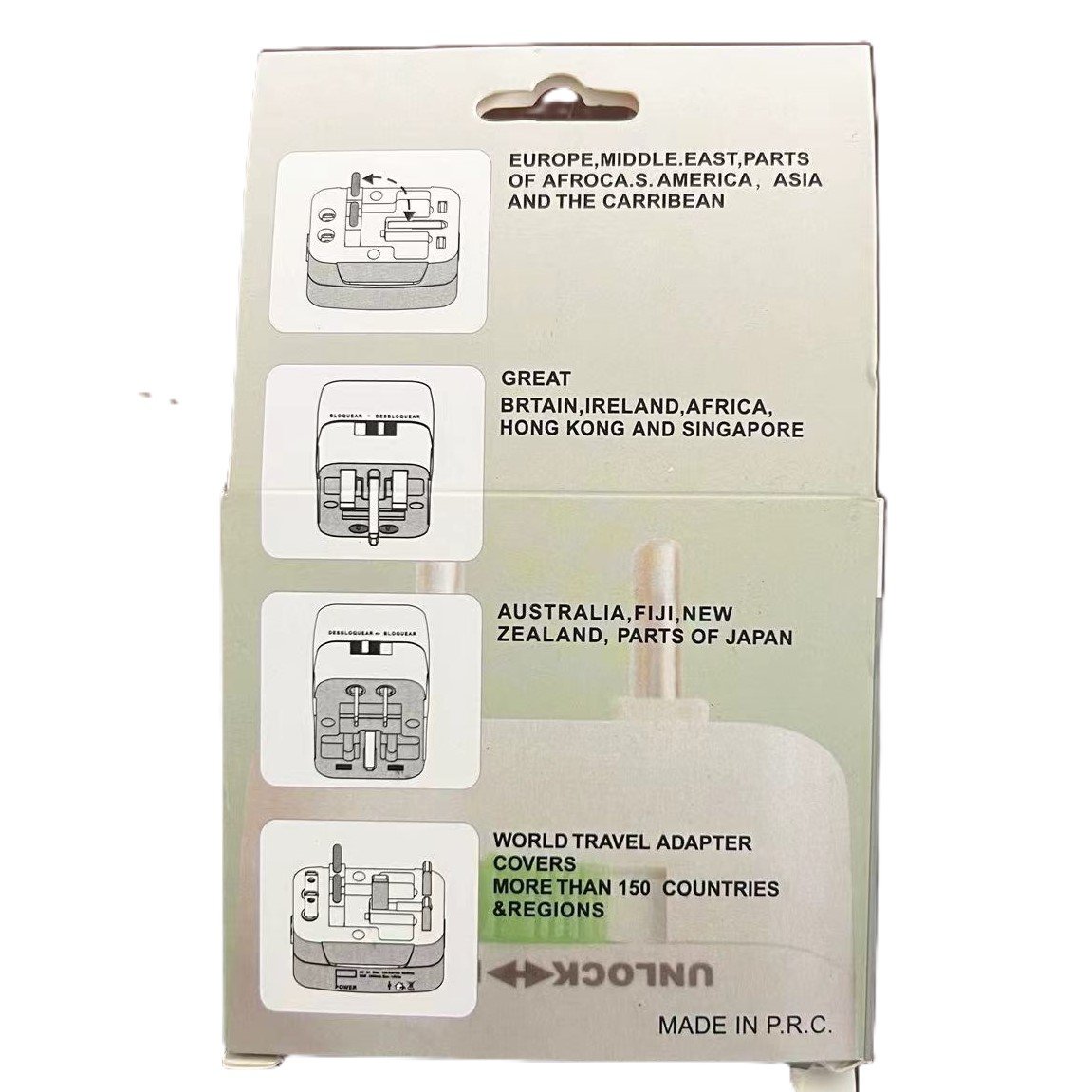 Brass universal plug with USB plug 1A