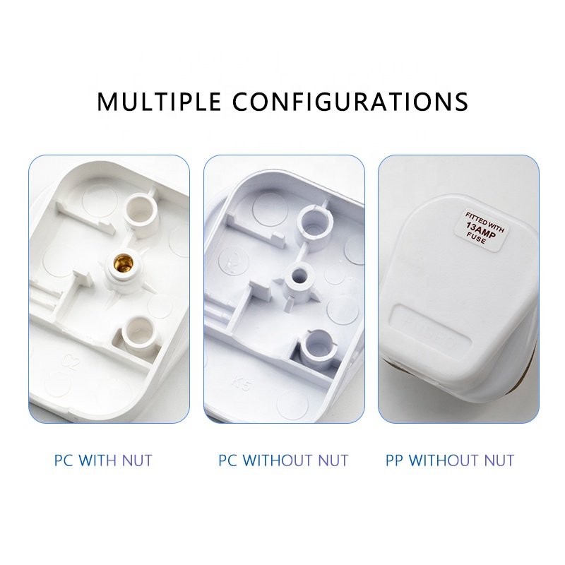 BS1363 UK fuse Plug Top With ASTA mark BS certificate Type-G 3 brass Pins Britain wireable