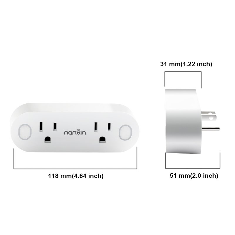 US WiFi Smart Wall Power Socket Multi-Ac Outlet 125V Rated Voltage 15A Rated Current PC Material Copper Plug Charging US Plug