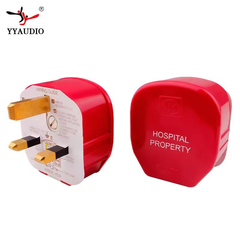 YYAUDIO Hospital Property MK-13UK Hifi DIY Hi-end AC Power Electric(m) Fused 13A Male 3 Pin UK British Plug Fuse Connector
