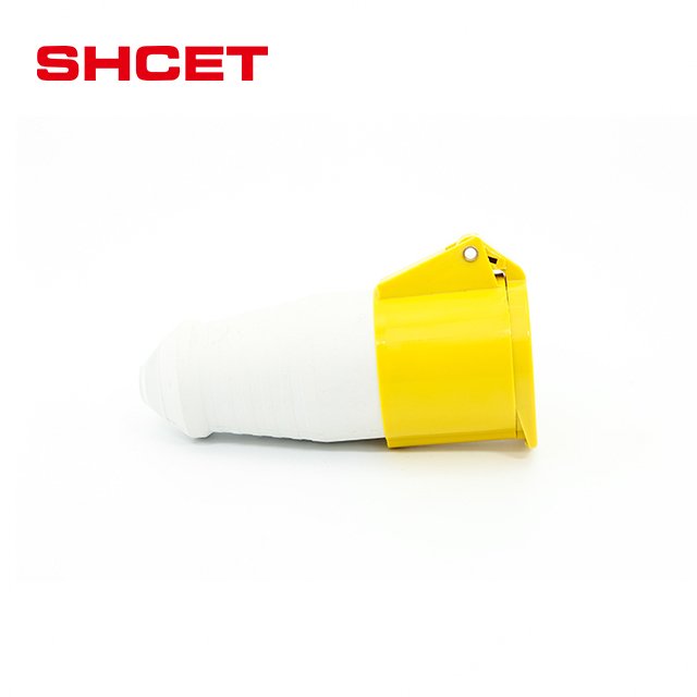 High quality Industrial plug and socket connector Mobile socket 16A 32A 3P IP44 yellow 213-4 from SHCET
