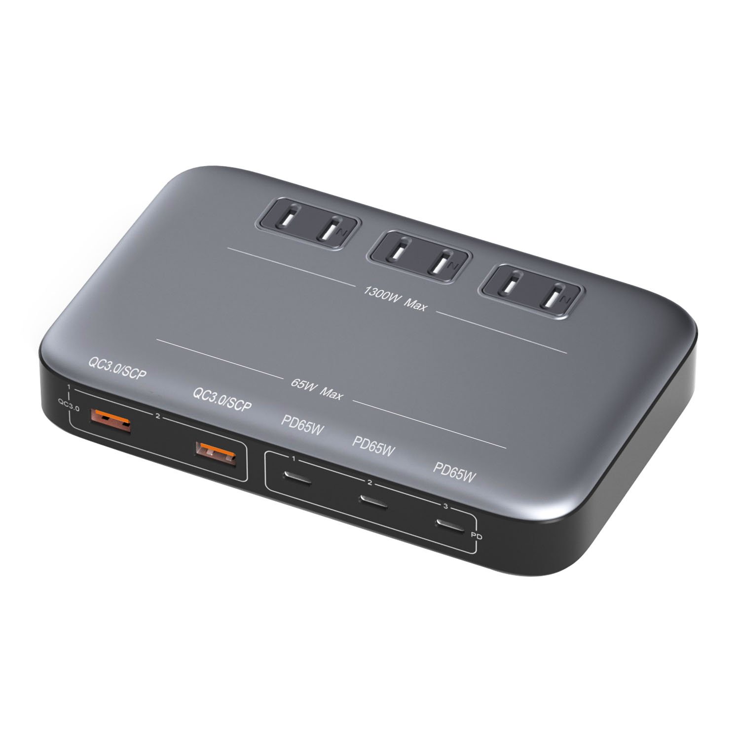 Desktop Jp Plug 1300W 3 AC Outlet Electrical Usb Type C Pd Qc Fast Charging Gan Charger Extension Surge Protector Power Strip