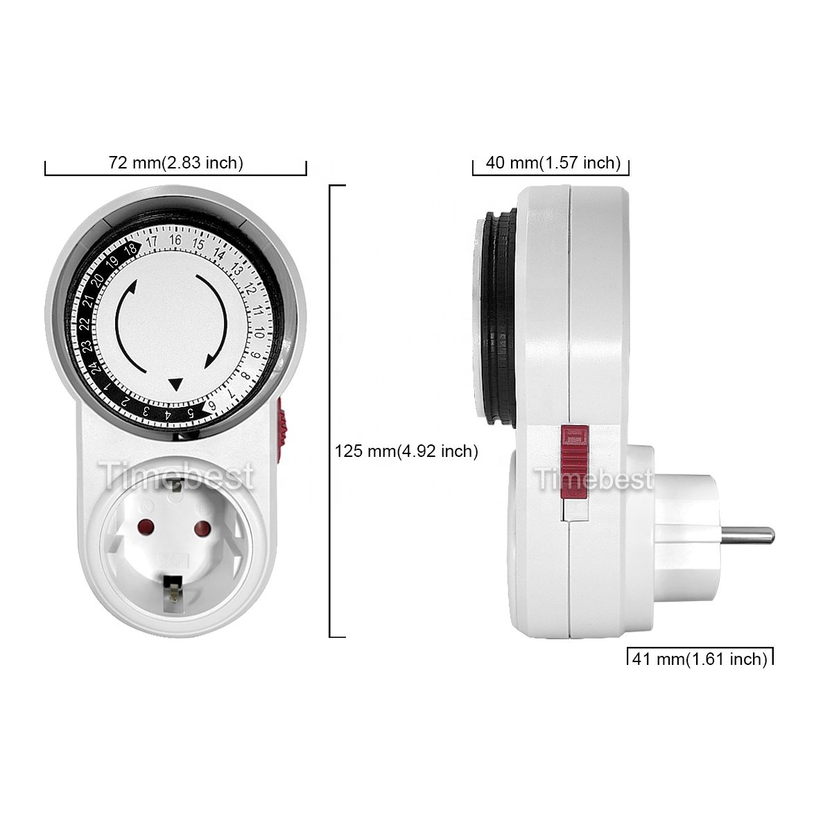 EU Plug Timer Switch Socket Analog Mechanical Automatic Timer