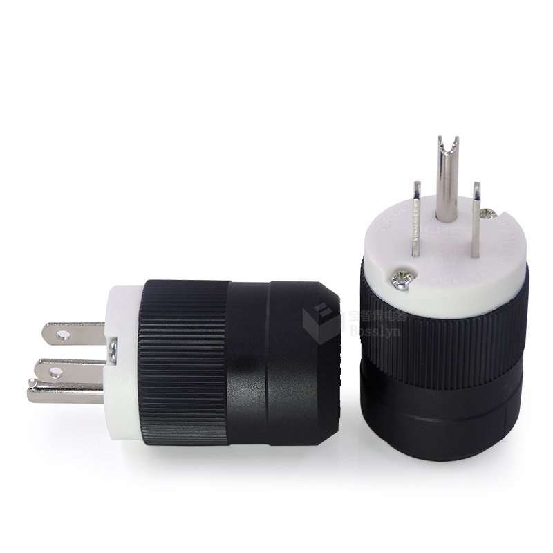 USA 3-Prong Male AC Plug, Nema 5-15P 3 Pole Straight Blade DIY Rewireable AC Plug15A,125V,Industrial Trade,Grounding,UL