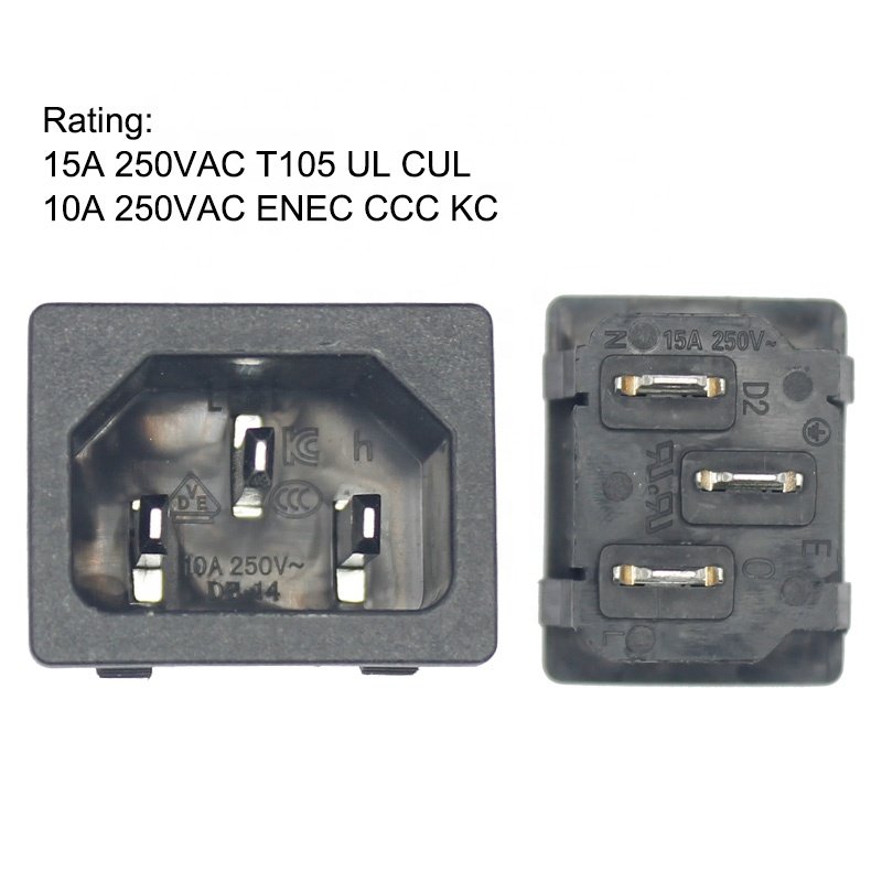 Vertical AC Socket Plug AC Power Socket Outlet/Inlet with CUL CCC KC