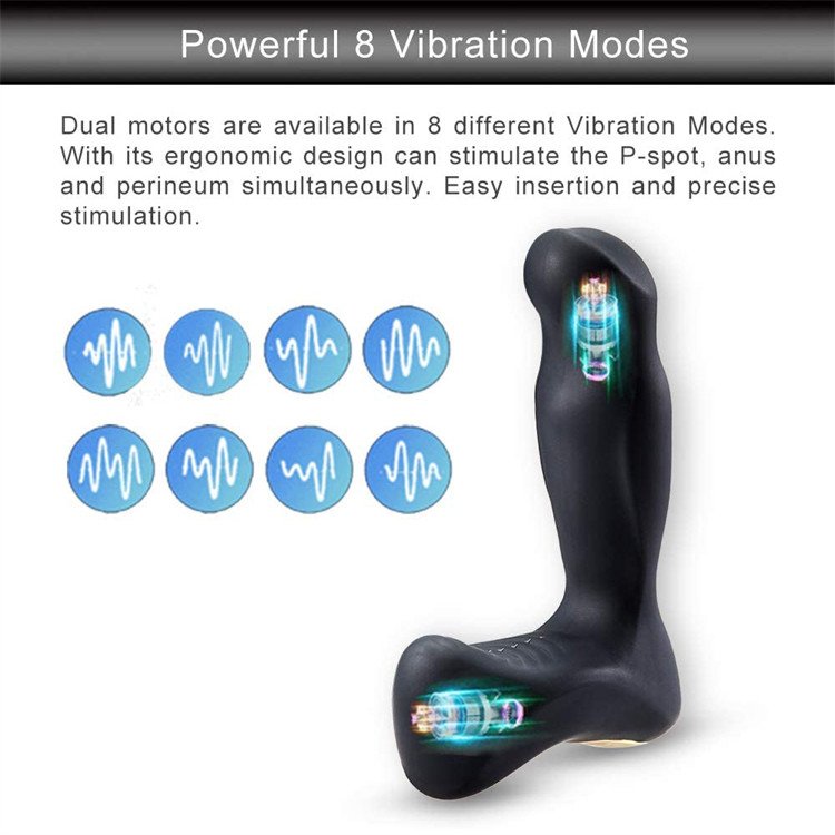Prostate Massager Anal Vibrator with 8 Vibration Modes 3 Thrusting Speed, Butt Stimulator Plug for Male and Women