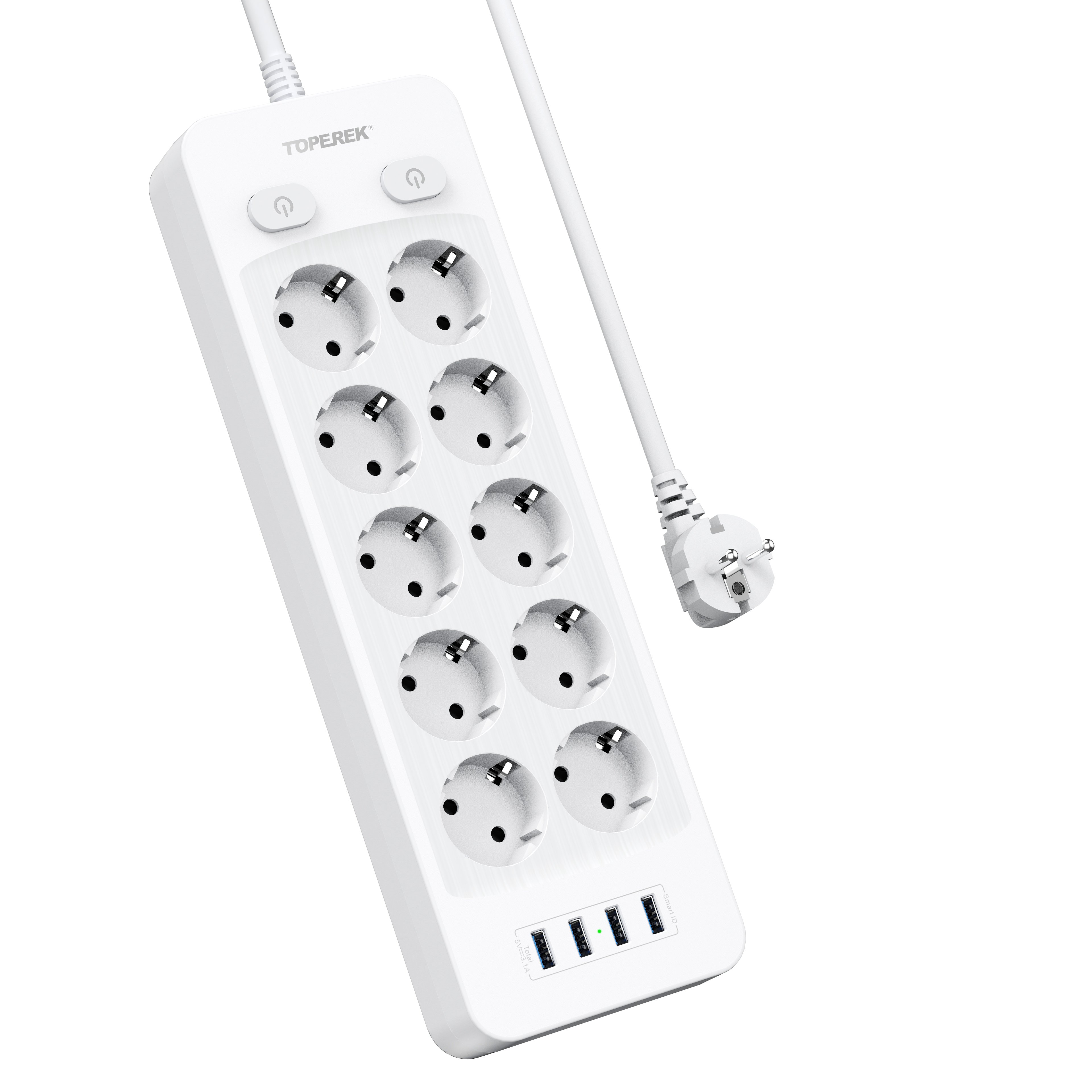 Electrical Items 10 AC Outlets Plug Socket 16A Power Strip With Usb Smart Charging Europe Best Selling in 2022