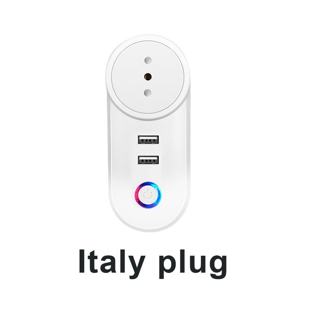 Smart Life Tuya 16A Israel IL WIFI Plug With Dual USB Socket Voice Control Timer Works Alexa Google Home surge protector