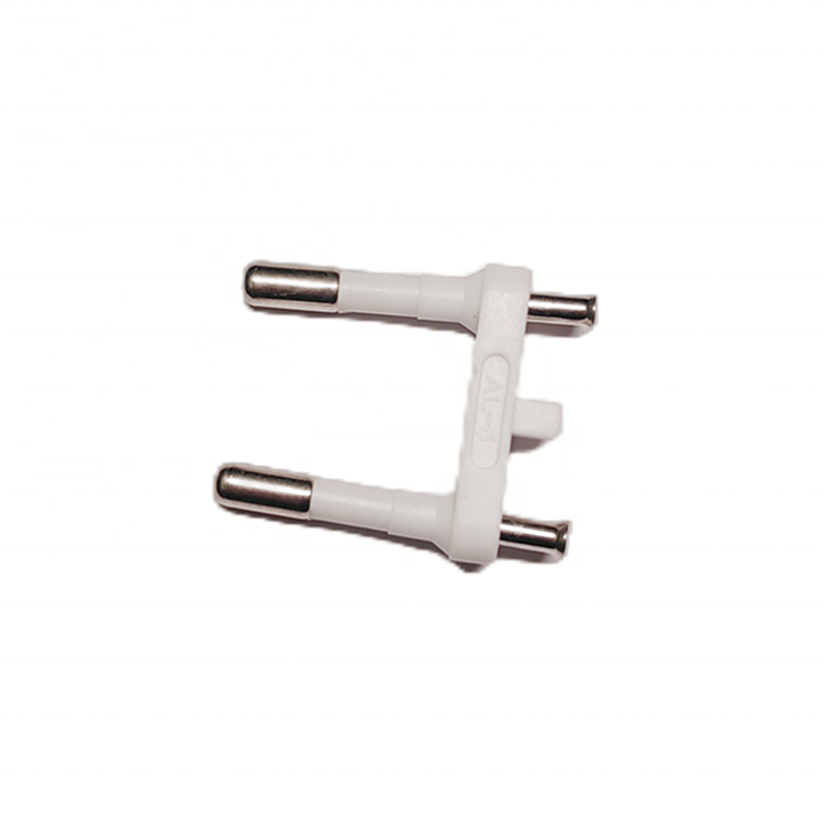 round 3 pin brass pin for electrical plug socket top with plastic filled metal contact
