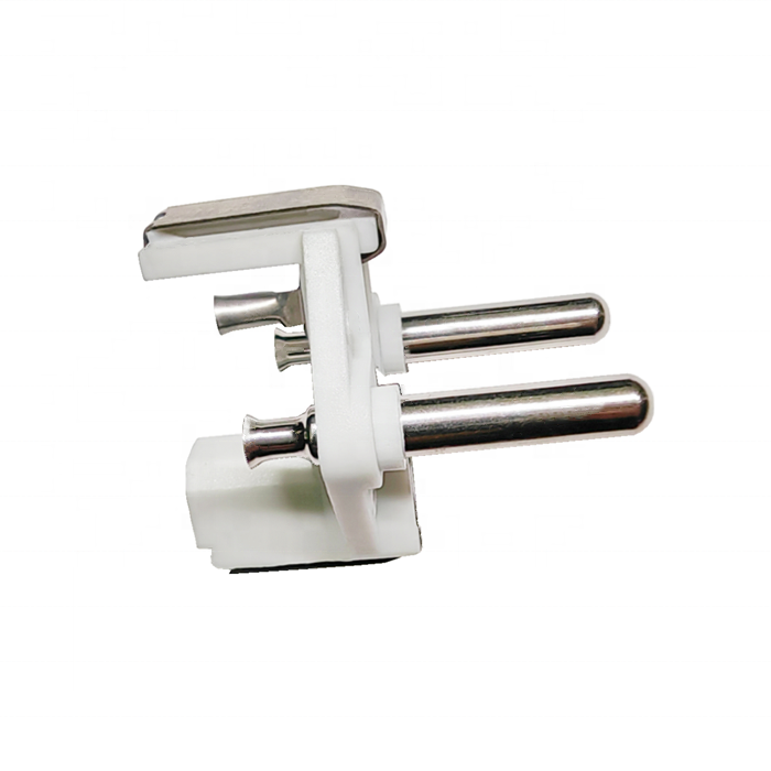 round 3 pin brass pin for electrical plug socket top with plastic filled metal contact