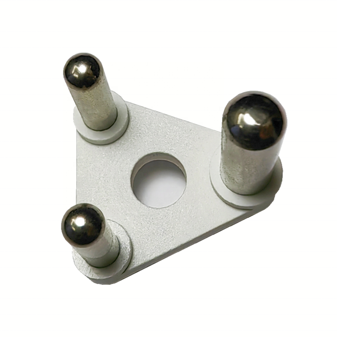 round 3 pin brass pin for electrical plug socket top with plastic filled metal contact