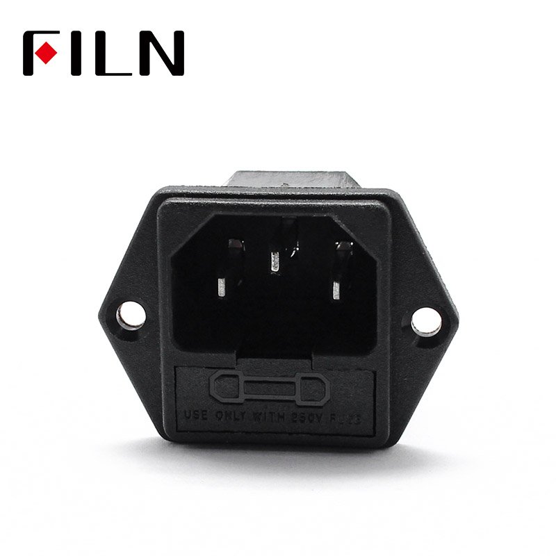 10A 250VAC 3 Pin iec320 C14 inlet connector plug AC-02 power socket 10A fuse holder socket male connector