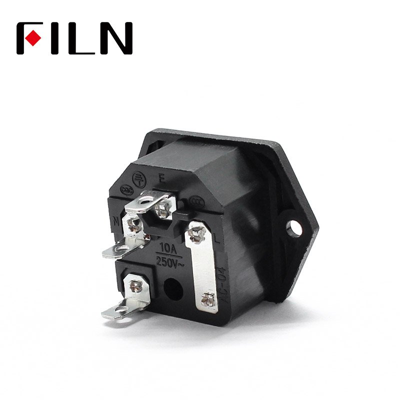 10A 250VAC 3 Pin iec320 C14 inlet connector plug AC-02 power socket 10A fuse holder socket male connector