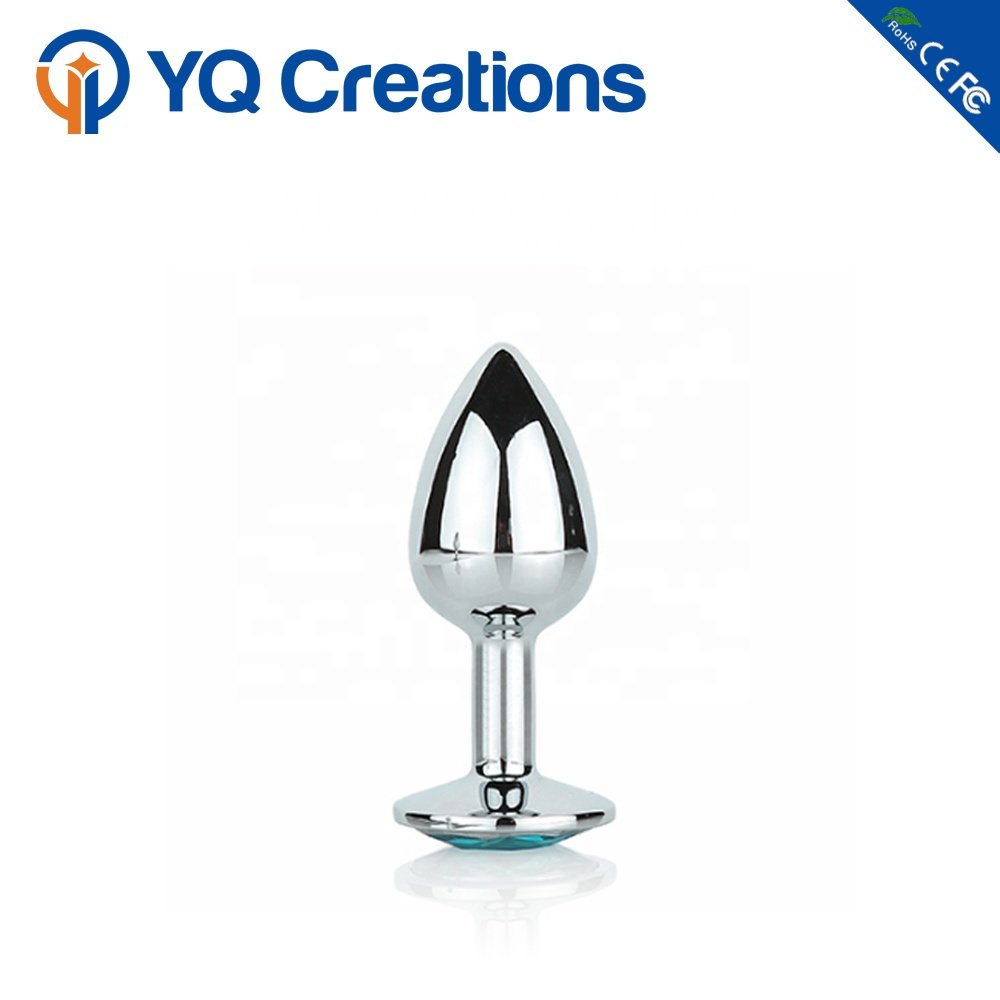 China Multi Size Silver Stainless Steel with Jewel Cheap Anal Sex Toys Dilator Crystal Anal Butt Plug set for Couple Sex Toy