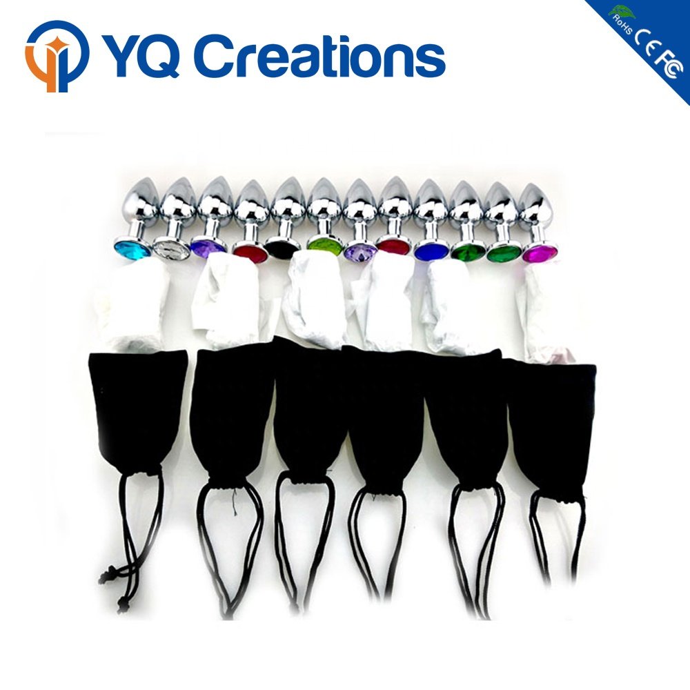 China Multi Size Silver Stainless Steel with Jewel Cheap Anal Sex Toys Dilator Crystal Anal Butt Plug set for Couple Sex Toy