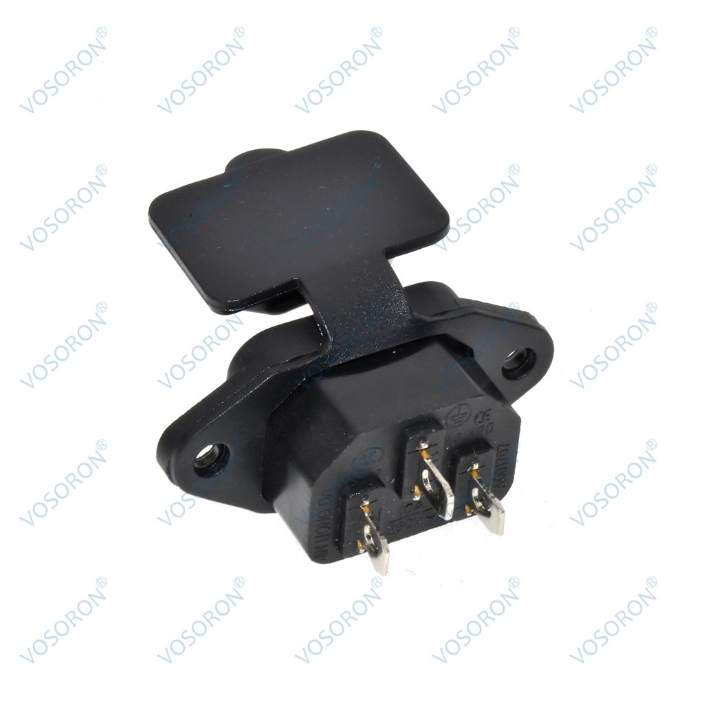 IEC 320 C14 3Pins Male Plug With screw holes waterproof cover plug Connector AC power socket