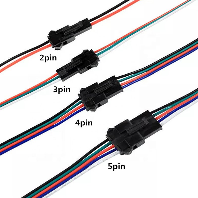 jst sm 3 pin led light male female plug electrical wire crimp terminal connector wiring harness cable adapter