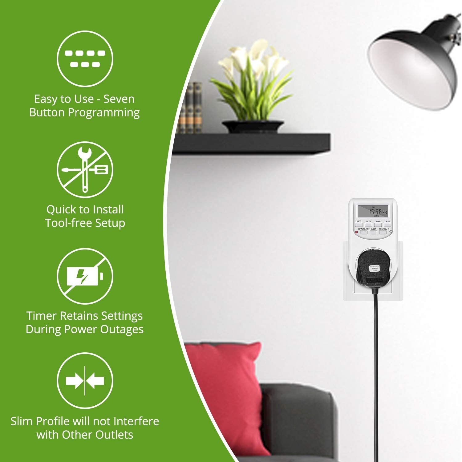 24 Hour Weekly Programmable Plug in Timer Switch 220V EU/UK/US Electric Digital Timer Socket