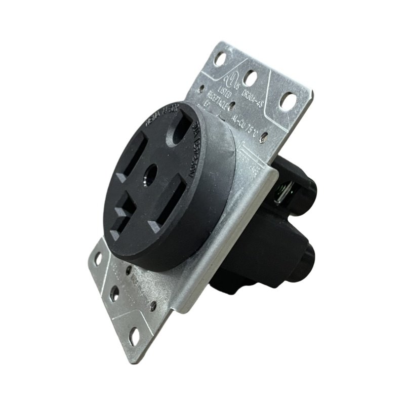 ETL Listed Flush Dryer Receptacle 30 Amp 125 250V Current Black NEMA 14-30R Power Outlet Plug Socket Switch