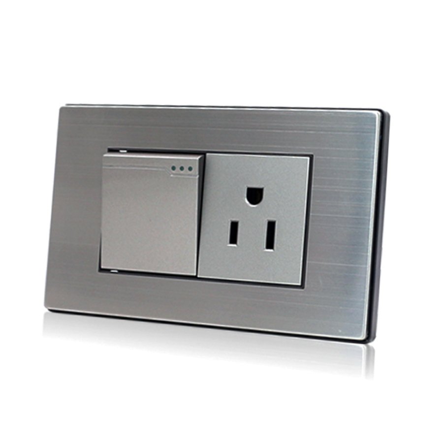 Factory Price Wall Mount Switched Socket 110V-250V Power Triple Outlets Plug Charger 1 Gang Light Switch Socket