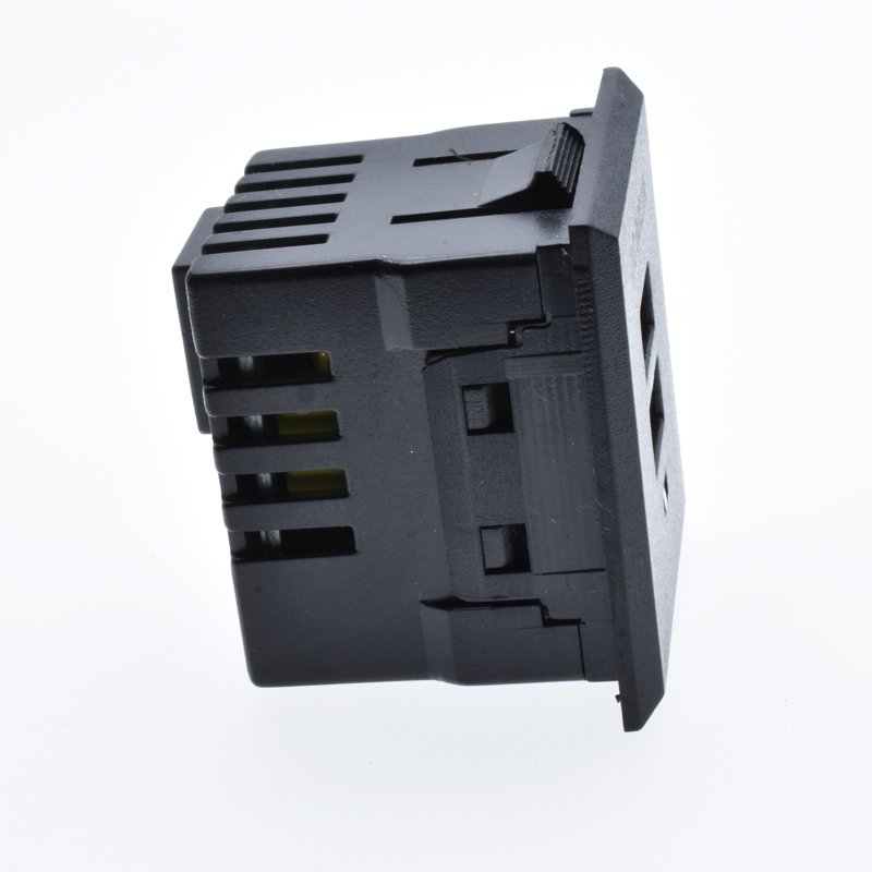 AC Wall Socket USB Charge Electric Socket USB 2 Ports with Indicator Red Light Multiple Ground Power Outlet 5V2.1A Black Oem 5V
