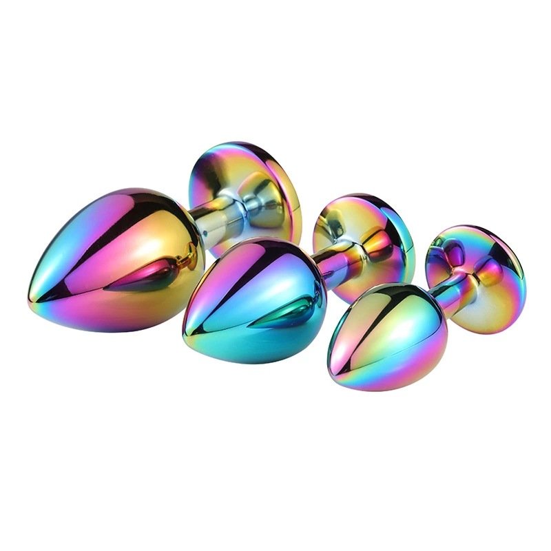 Full color Style Round-shaped Adult Butt Plug toys set Luxury Diamond Stainless Crystal Anal bead Anal Plug Sex toys For Women