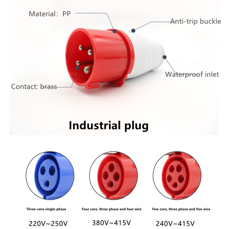 industrial plugs and sockets ip67 IP44 waterproof electrical 16a 32a industrial 3p 4p male and female industrial plug and socket