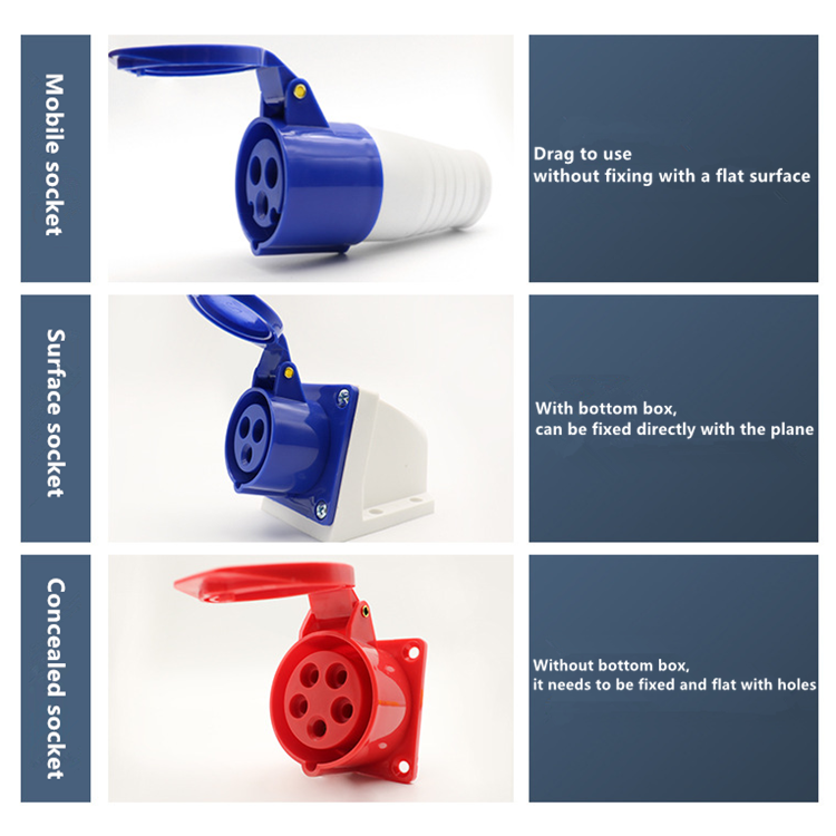 industrial plugs and sockets ip67 IP44 waterproof electrical 16a 32a industrial 3p 4p male and female industrial plug and socket