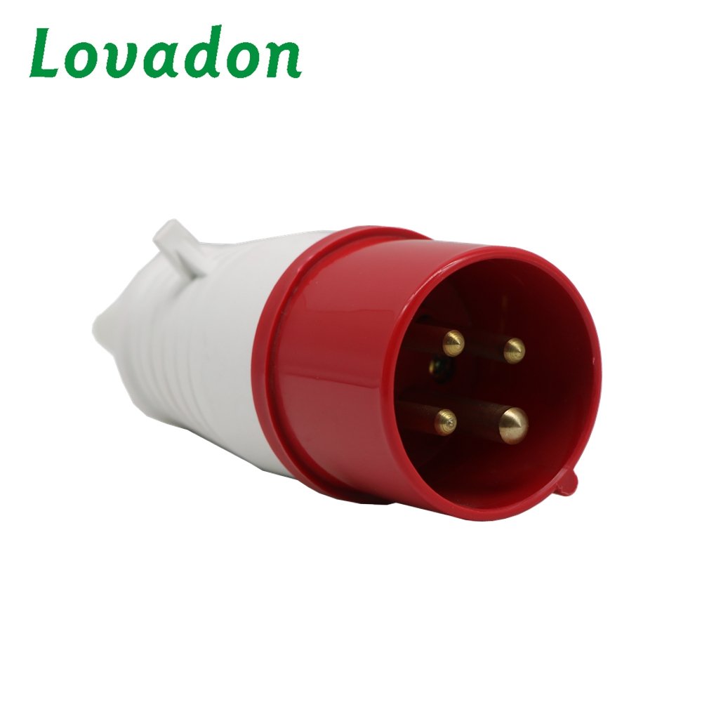 New Style Red Ip44 Industrial Power Plug And Socket 16a 3 Pin