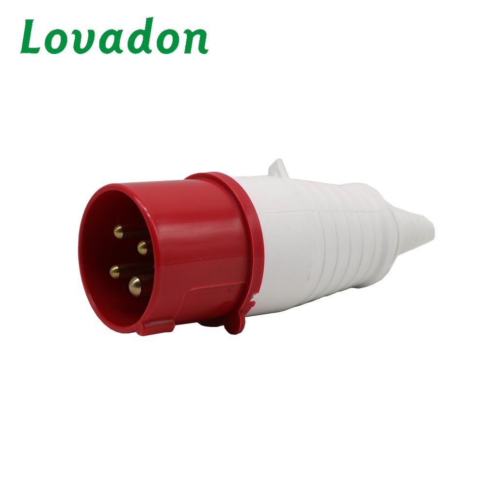 New Style Red Ip44 Industrial Power Plug And Socket 16a 3 Pin
