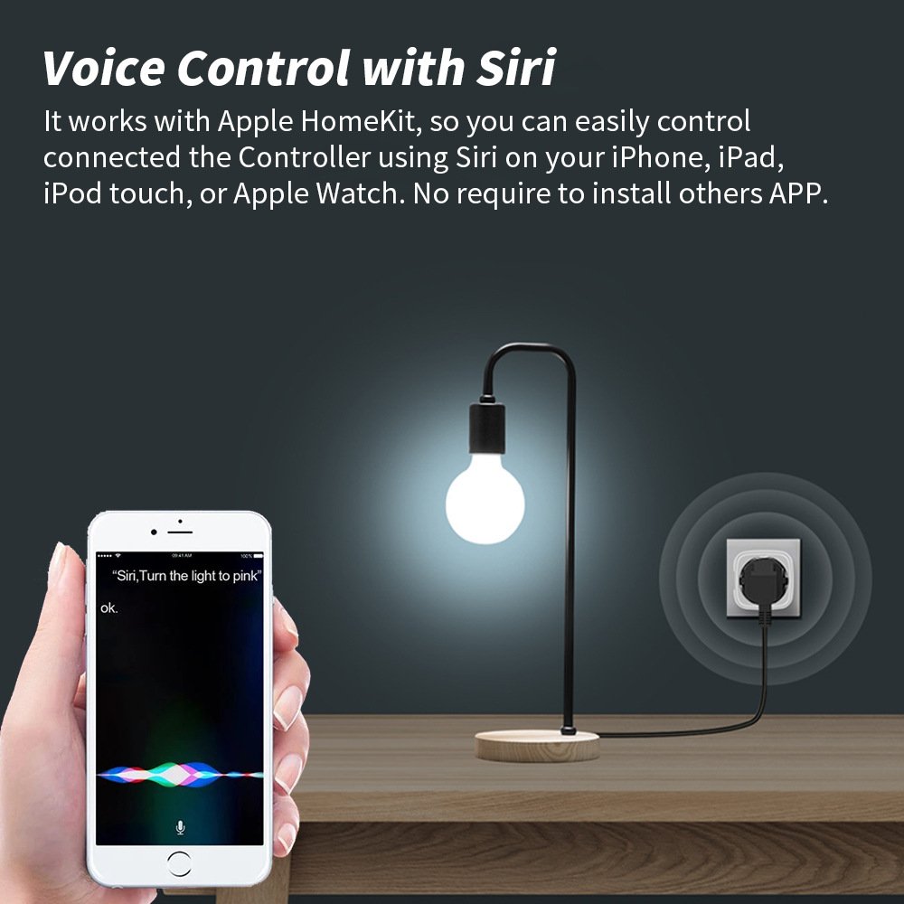 EU Plug WiFi Radio Smart Socket,Support HomeKit & Cozylife APP,Works with Voice Control Timer Compatible with Alexa,Google Home