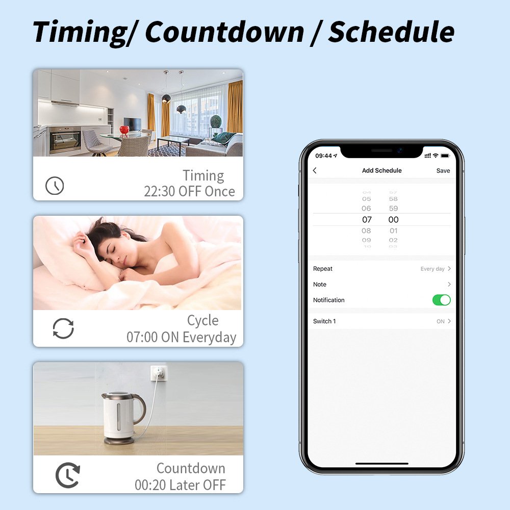 EU Plug WiFi Radio Smart Socket,Support HomeKit & Cozylife APP,Works with Voice Control Timer Compatible with Alexa,Google Home
