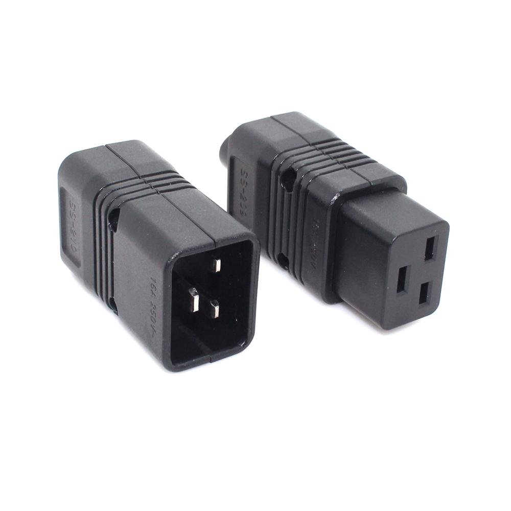 Ready to ship Universal 250V 16Amp IEC320 C20 C19 AC Electrical Power Cable Cord Connector UPS PDU Removable Wiring Socket Plug
