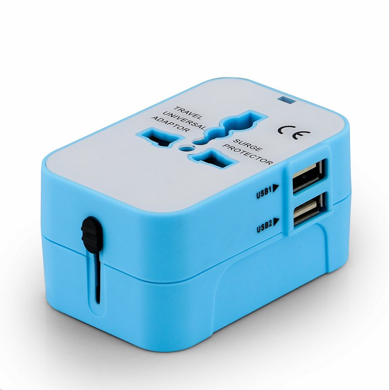 With 2USB 2.1A Universal Travel Adaptor Universal Travel Adapter Plugs & Sockets 100w Cable Charger with Light 60w Eco 2 Ports