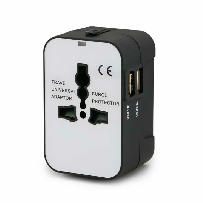 With 2USB 2.1A Universal Travel Adaptor Universal Travel Adapter Plugs & Sockets 100w Cable Charger with Light 60w Eco 2 Ports