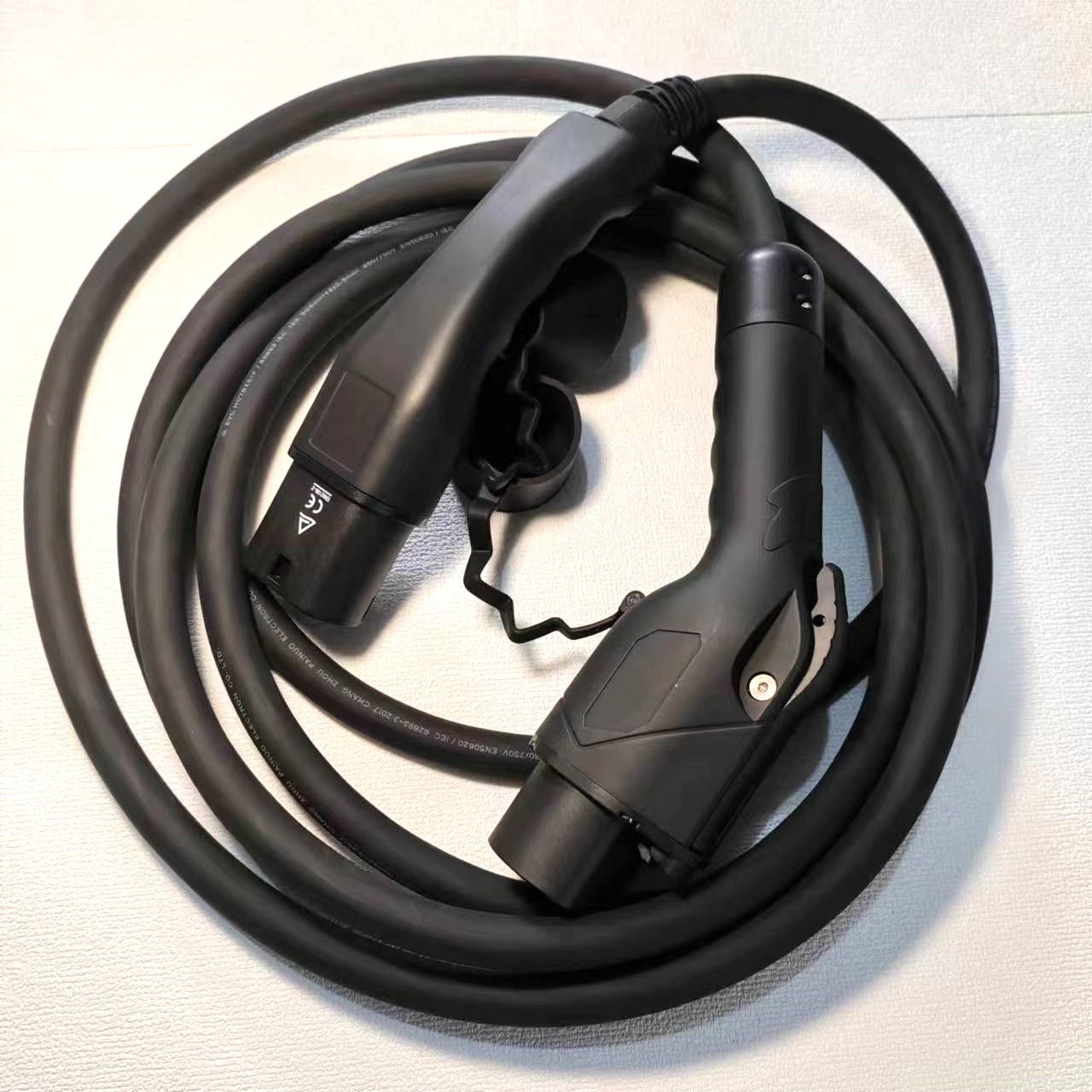 32A EV Charging Cable OEM Factory Matt Black Plug TPU Cable Type 2 to GBT