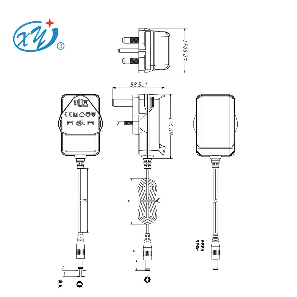TUV CE GS UKCASwitching Power Adapter 12v2a uk plug adaptor 24w 12v wall charger 12v2a ac dc adapter for strip light set top box