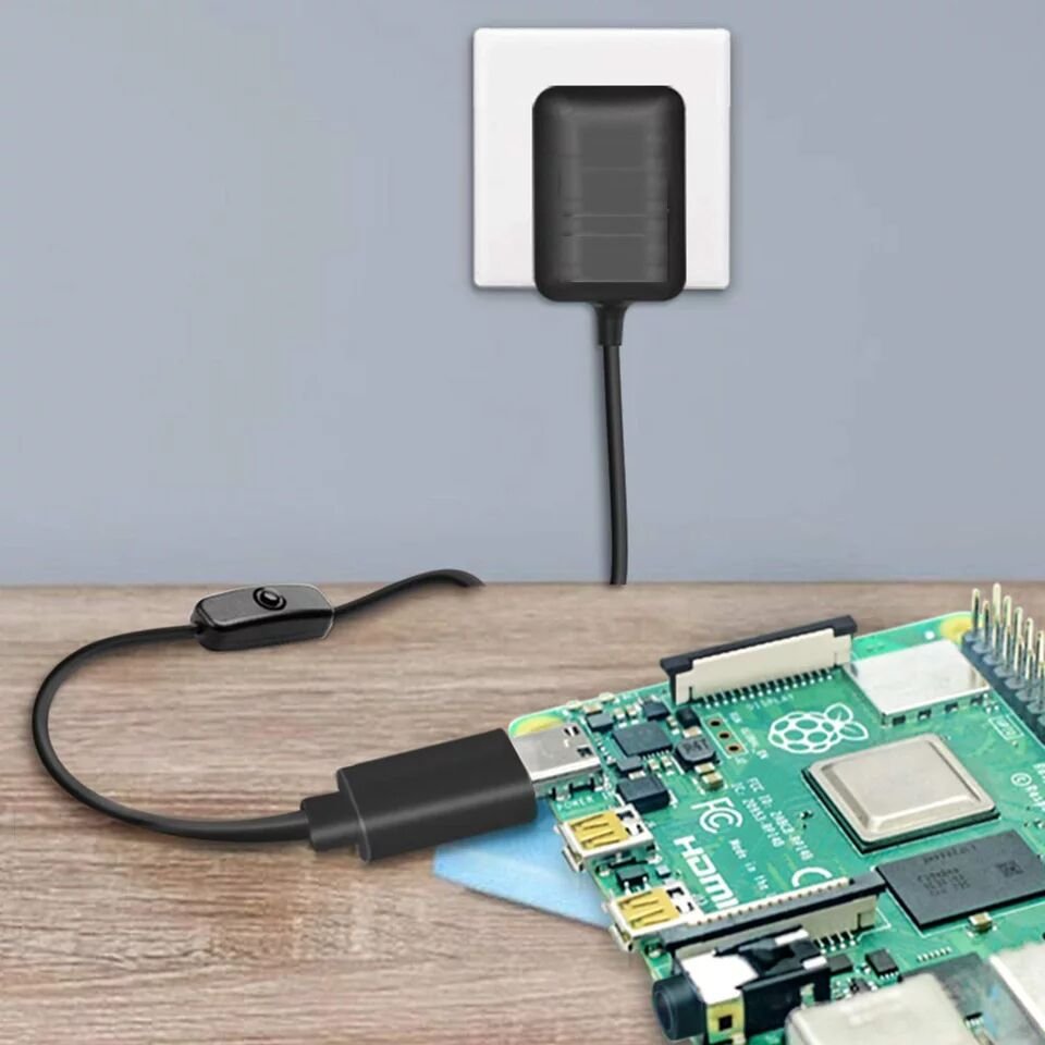 Drop shipping Raspberry Pi 4 Type-C Supply Power Adapter With ON/OFF Switch EU plug charger