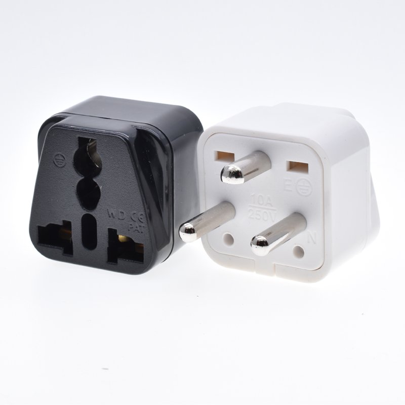 Universal to Demark Plug Adapter 10A 250V Multifunction EU US UK AU to Type-K 3 pins Converter For Travel White Black