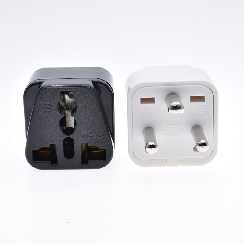 Universal to Demark Plug Adapter 10A 250V Multifunction EU US UK AU to Type-K 3 pins Converter For Travel White Black
