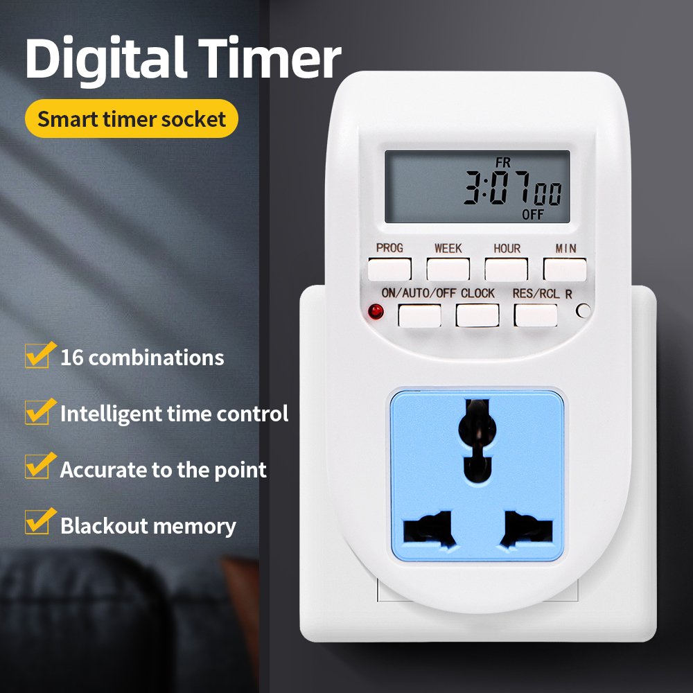 Smart Timer Socket AL-06 2300W High Power Electronic Timing Switch Control Countdown Plug Energy Saver