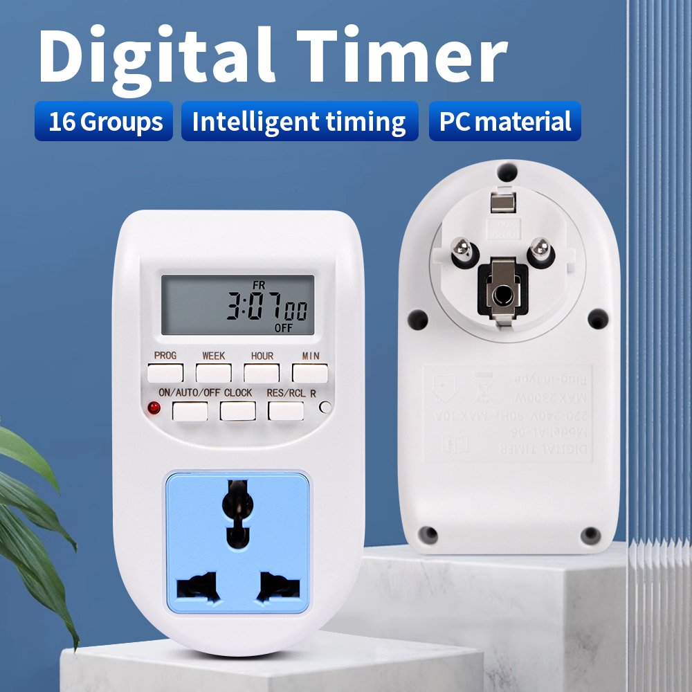 Smart Timer Socket AL-06 2300W High Power Electronic Timing Switch Control Countdown Plug Energy Saver