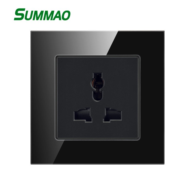 EU Standard Glass Panel Homes Outlet Cover Electrical Plate Power Plug USB German Outlet Wall Sockets