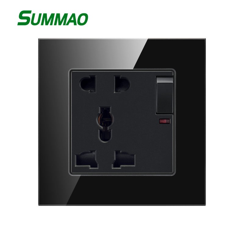 EU Standard Glass Panel Homes Outlet Cover Electrical Plate Power Plug USB German Outlet Wall Sockets