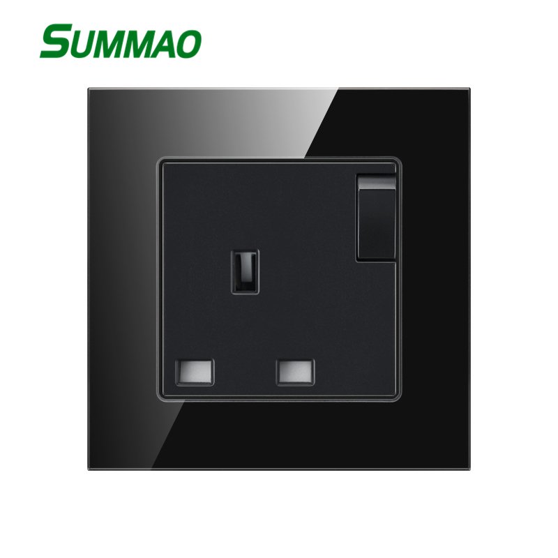 EU Standard Glass Panel Homes Outlet Cover Electrical Plate Power Plug USB German Outlet Wall Sockets
