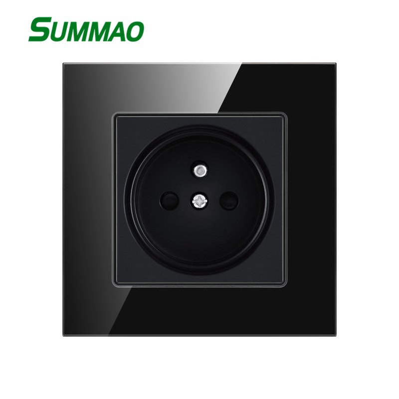 EU Standard Glass Panel Homes Outlet Cover Electrical Plate Power Plug USB German Outlet Wall Sockets