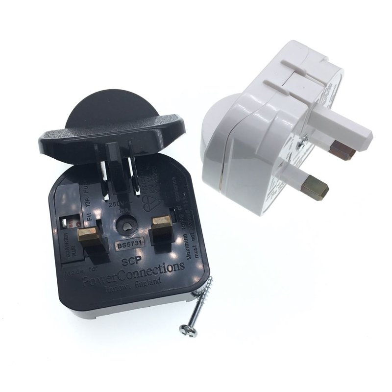 European EU Schuko 2 pin to UK 3 Pin Converter Plug 13A uk travel adapter 250V 13A Built-in fuse Type-G Connector