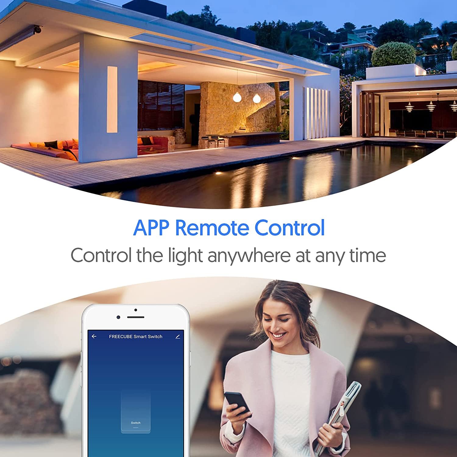 Alexa Light Switch,Smart WiFi Switches work with Alexa and Google Home,Wireless switch with Time/voice Remote Control