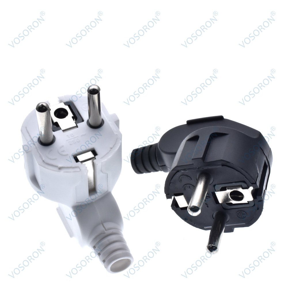 16A EU 4.8mm AC Electrical Power Rewireable Plug Male for Wire Sockets Outlets Adapter Extension Cord Connector Plug