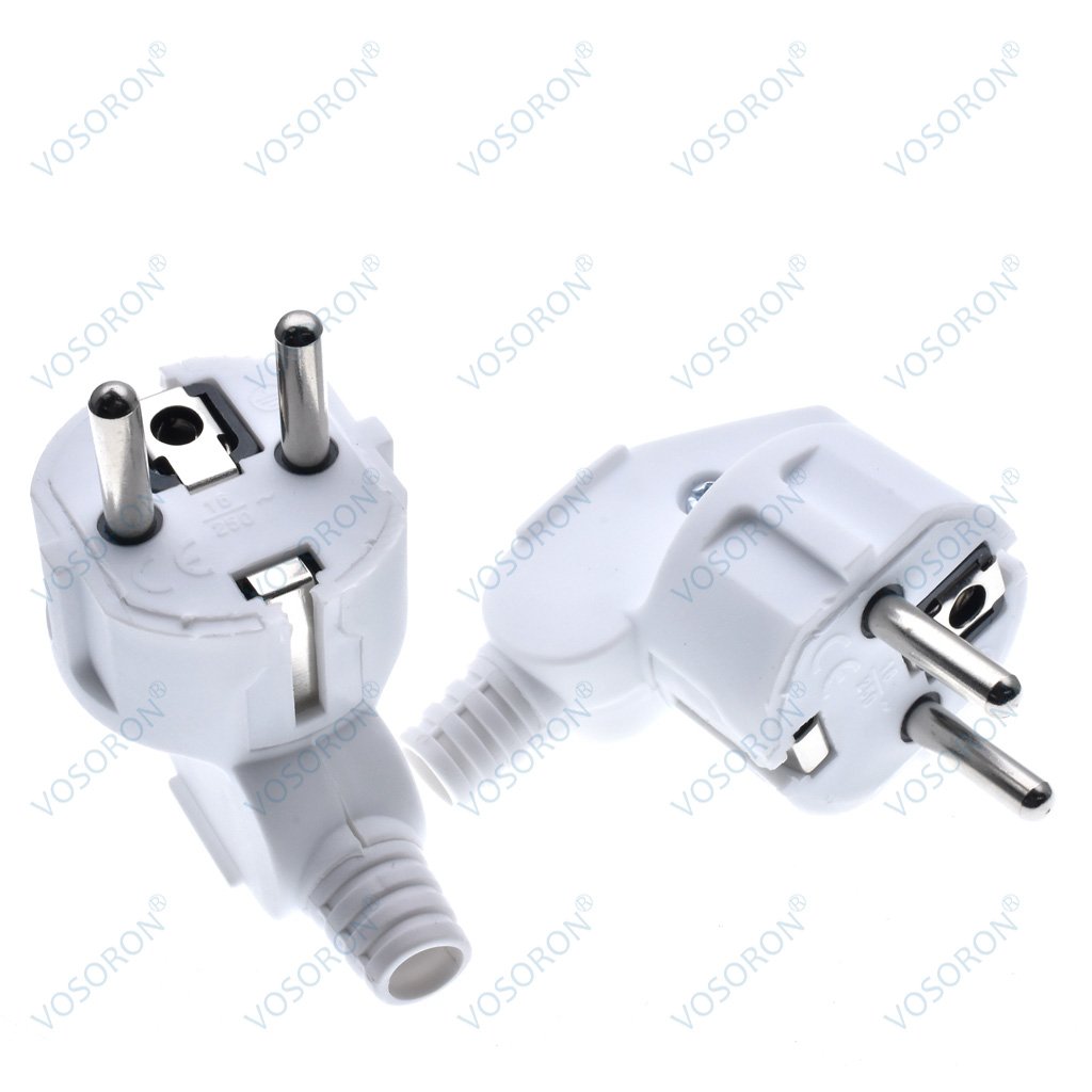 16A EU 4.8mm AC Electrical Power Rewireable Plug Male for Wire Sockets Outlets Adapter Extension Cord Connector Plug